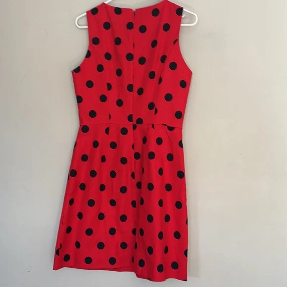 J. Crew Red and Black polka dotted Sheath Mini Dress - Picture 4 of 8